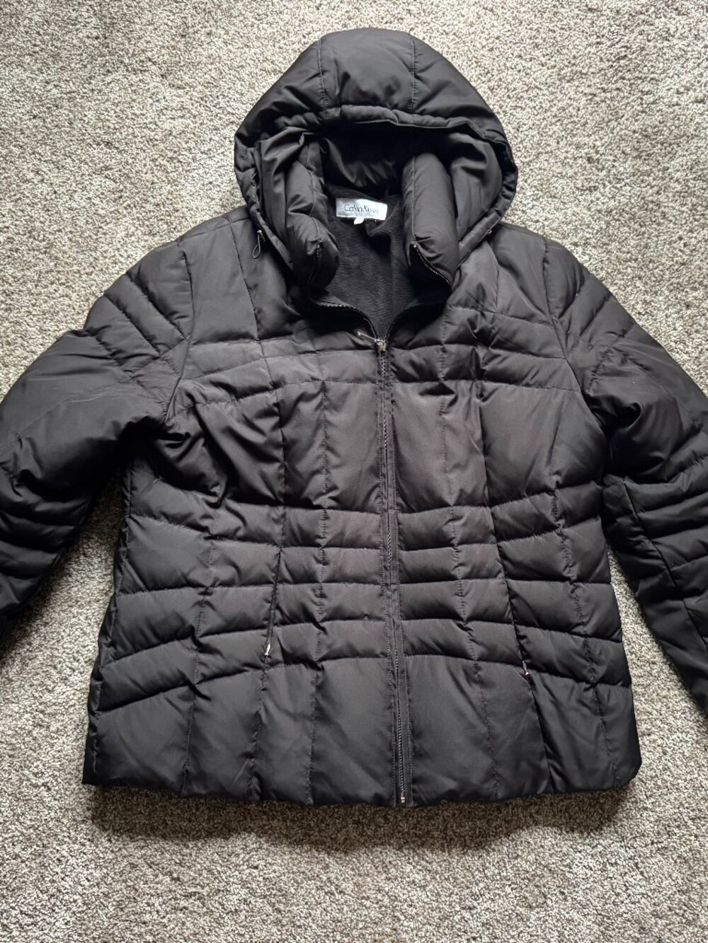 Calvin Klein Women's Black Puffer Coat Jacket with Hood Size 2X